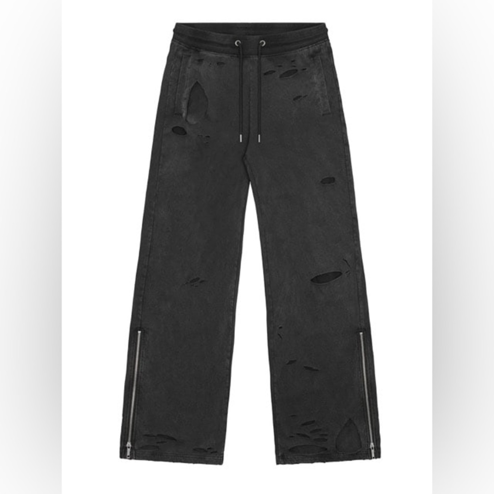 RACER WORLDWIDE unisex Distressed 2 Layer Sweatpants